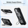 thumbnail image 3 of Allytechgroup Military-Grade Phone Case for Apple iPhone 16 Pro, Heavy Duty iPhone 16 Pro Cover with 360° Ring Kickstand, Shockproof TPU+PC Bumper, Raised Edges, Drop Protection, Black, 3 of 6