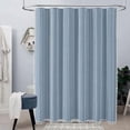 thumbnail image 6 of Boho Farmhouse Shower Curtain - Linen Rustic Heavy Duty Striped Fabric Shower Curtain Set, Bohemian Vintage Country Cloth Shower Curtains for Bathroom, Blue, 72" W x 96" L (Pack of 1), 6 of 6