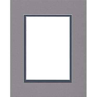 Pack of (5) 11x14 Double Acid Free White Core Picture Mats Cut for 8x10 Pictures in Ocean Grey and Baltic Blue