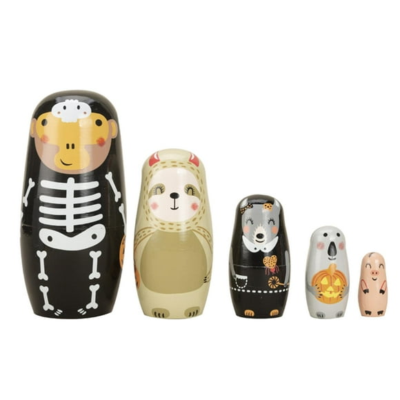 5 Pieces Nesting Doll Stacking Handmade Ornament Lovely Matryoshka Dolls Nesting