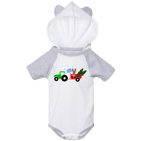 

Inktastic Christmas Tractor with Cute Reindeer Gift Baby Boy or Baby Girl Bodysuit