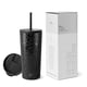 thumbnail image 1 of Vaso aislante moderno, sencillo, con tapa y pajita, 590 ml, 1 of 8