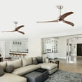 thumbnail image 4 of Noaman 52" Solid Wood Blades Ceiling Fan with Light, Remote Control, Noiseless Reversible DC Motor, 6 Speeds, 3 Colors, Stain Nickel + Walnut for Indoor/Outdoor Use, 4 of 18