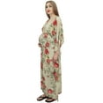 thumbnail image 4 of Bimba Moms Mint Green Floral Printed Kaftan With Belt Maternity Maxi Dress-24, 4 of 8