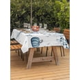 thumbnail image 2 of Outdoor Tablecloth with Umbrella Hole and Zipper, Thanksgiving Coastal Rectangle Table Cloth 60x120 Inch Waterproof Tablecloth, Blue Eucalyptus Pumpkin Starfish Picnic Table Cover for Patio Camping, 2 of 7