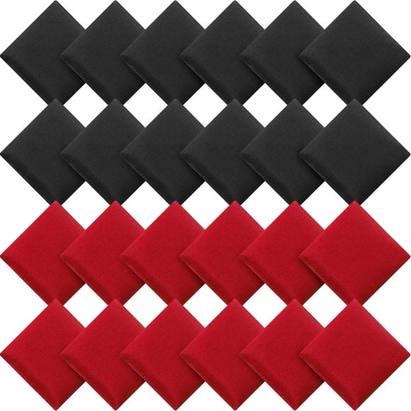 Pufs pequeños de nailon Sotiff, 24 unidades, 7 x 7 cm, rojo y negro