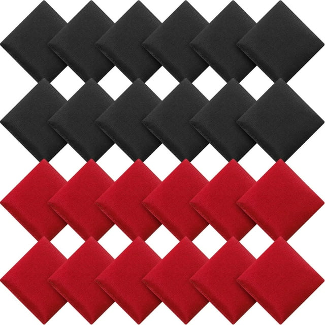 Pufs pequeños de nailon Sotiff, 24 unidades, 7 x 7 cm, rojo y negro