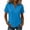 Blue, variant on Vivianyo HD Women's Collared V Neck Top, Short Sleeve Solid Color Casual Tee Shirt, Women's Hot Pink, Sizes S-2XL