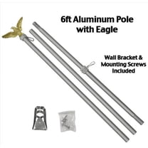 6' Ft Brushed Aluminum Flagpole Flag Pole kit Eagle Hardware Bracket Residential