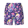 thumbnail image 4 of Lsque Mens Swim Trunks Skull colorful mushroom Pattern - Bathing Suit Compression Liner - Beach Swim Shorts Swimwear - (S-3XL) - Stretch Quick Dry -X-Large, 4 of 9
