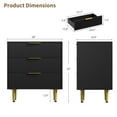 thumbnail image 5 of Kojooin Modern Three-Drawer Recessed Vanity Table with Wooden Storage Cabinets and Metal Accents for Bedrooms, Living Rooms, Or Entryways, 5 of 7