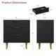 thumbnail image 5 of QinaQin Cómoda moderna de 3 cajones con frente acanalado, mueble de madera con detalles metálicos para recámara, sala o recibidor, 5 of 7