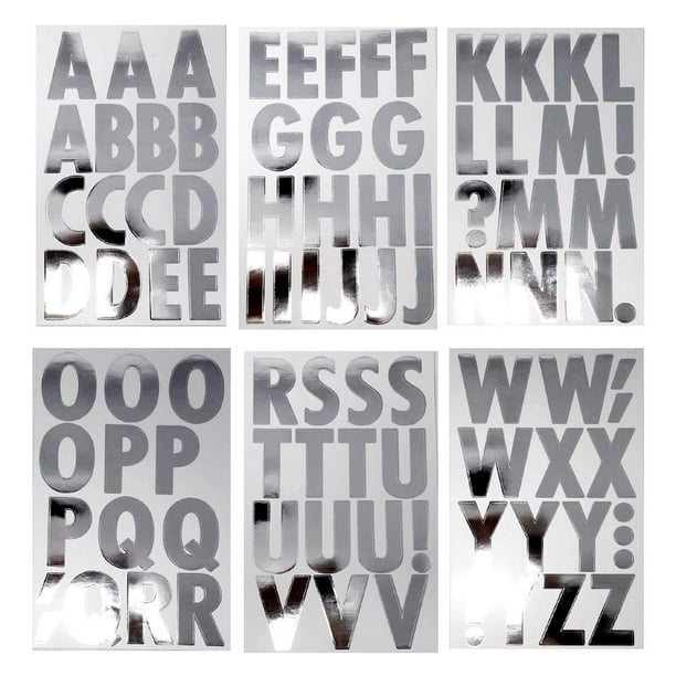 Nice sticky letters walmart Big Font Alphabet Letter Stickers Caps 3 Inch 82 Count Metallic Silver Walmart Com