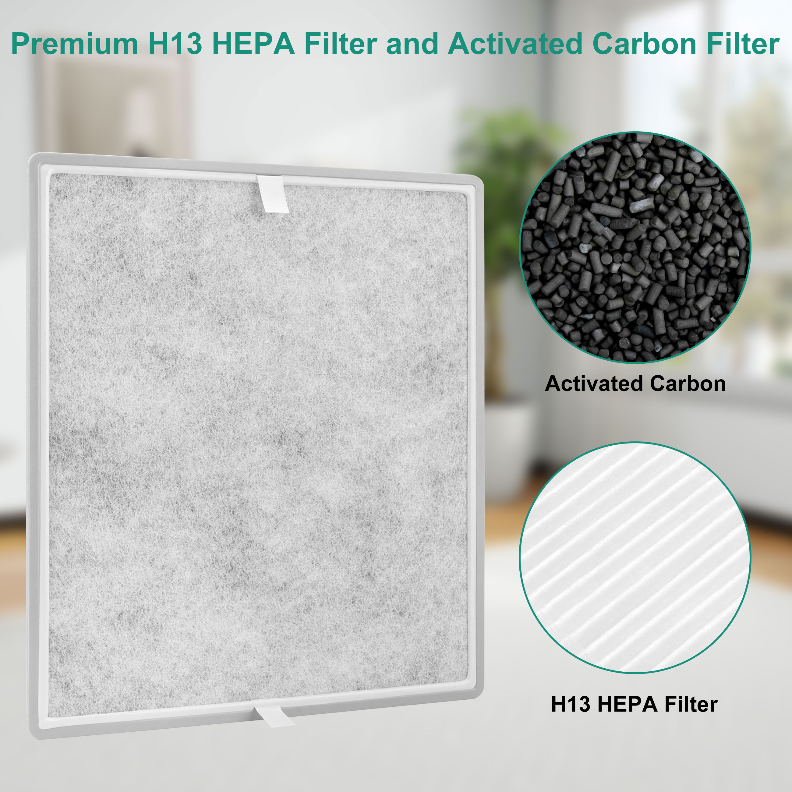 AMI PARTS HE400 HE401 HEPA Filter Replacement for Shark Air Purifier 4 Fans HE4FKPET HE402 HE405