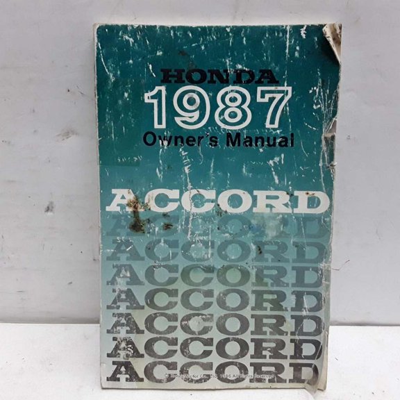 Pre-Owned 1987 Honda Accord Owners Manual