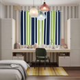 thumbnail image 6 of Curtains 84 Inches Long 2 Panels, Navy Blue Green Striped Grommets Window Treatment Curtain, Modern Minimalist Ombre Lines Thermal Curtains Drapes for Living Room/Bathroom, 6 of 9