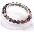 thumbnail image 2 of Natural African Pink Agate Gemstone 8mm Round Beads Stretch Bracelet 7" Unisex, 2 of 2