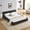 Dark Grey, variant on King Size Upholstered Platform Bed with Thick Fabric, Chenille Fabric Grounded Bed Floor Bed with Headboard and Solid Frame, No Box Spring Needed