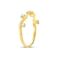 thumbnail image 5 of 10kt Yellow Gold Womens Round Diamond Wave Stackable Band Ring 1/8 Cttw, 5 of 5