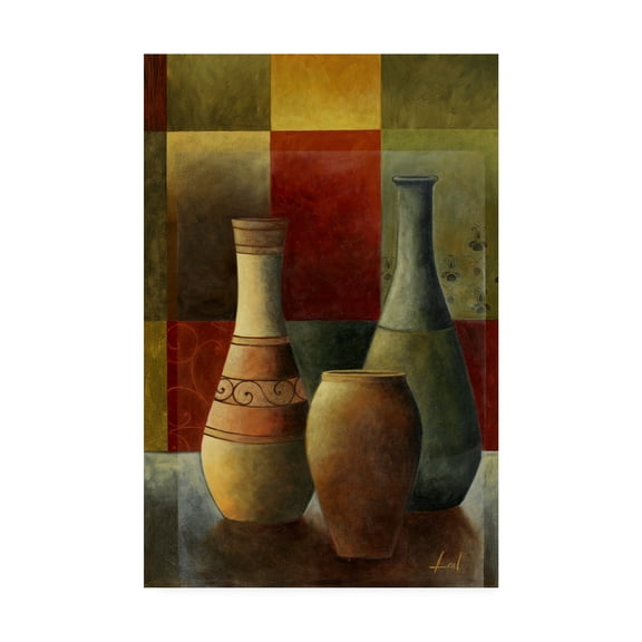 Trademark Fine Art 'Vases Over Geometry 2' Canvas Art by Pablo Esteban