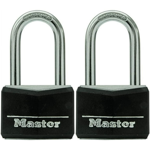 Master Lock 141TLF Covered Aluminum Padlock with Key, 2 Pack Keyed-Alike
