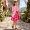 thumbnail image 5 of Pink Halloween Costumes Rise of Red Cosplay Dress, Puff Sleeve Dress Outfit, Dress-Up Apparel for Anime Themed Party Events, 5 of 6