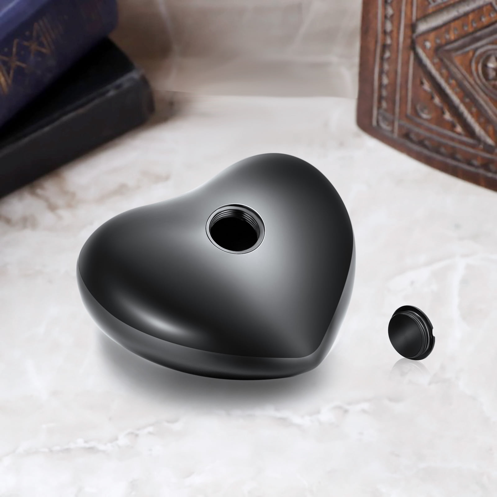 Heart Keepsake Urn - For Human Ashes Mini Urn with Box & Stand  Heart Shaped Urn Memorial Small Keepsake Urn Handcrafted Small Memorial Urn for Ashes