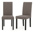 thumbnail image 1 of Gymax Dining Chair Set of 2 Fabric Upholstered Rubber Wood Legs Side Armless Brown, 1 of 6