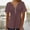 Brown, variant on ALLLIST Blue Tops for Women Trendy Short Sleeve V-Neck Solid T-Shirts Button Pleated Casual Spring Blouse