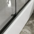 thumbnail image 5 of PAPROOS 56” - 60” W X 58” H Sliding Shower Door, 1/4" (6mm) Clear Tempered Glass Double Bathtub Door, Aluminum Frame, Modern Tub Door with Stainless Steel Handle, SGCC Certified, Matte Black, 5 of 10
