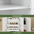 thumbnail image 5 of Uforic Kitchen Pantry Cabinet with Power Outlets & Hooks, Farmhouse Hutch Storage Cabient, White, 5 of 8