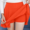 thumbnail image 2 of ZOHIUM Skirts Women Skirts Women Fashion Casual Short Style Solid Half Skirt Anti Glare Sun Skirt Pleated Skirt A Line Skirt Cute Skirts for Women (Red3,Xxxl), 2 of 5