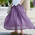 thumbnail image 4 of MORTTIC Maxi Skirt for Women Vintage Loose Fit with Pockets Elegant & Casual Solid Color Skirt for Spring/Summer, 4 of 6