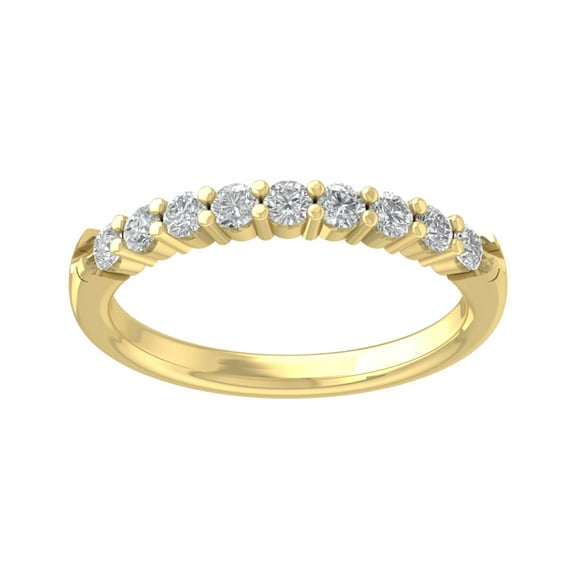 Araiya 10K Yellow Gold Diamond 7-Stone Band Ring (1/2 cttw, I-J Color, I2 Clarity), Size 9