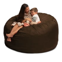 Open Box Ultimate Sack 6000 6-Foot Bean Bag Chair Oversized Foam Lounger, Brown Suede Cover