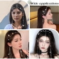 thumbnail image 6 of Golden Butterfly Rhinestone Headbands Wedding Butterfly Headband Elegant Shiny Tassel Butterfly Headpiece Vintage Rhinestone Hair Bands with Plastic Pearl for Birthday Party gold DIY, 6 of 9