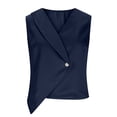 thumbnail image 5 of LangJing Women's Satin Silky Vest Button Down Sleeveless V Neck Tank Tops Waistcoat Jacket Summer Fashion Vests Blazer Navy,XL, 5 of 8