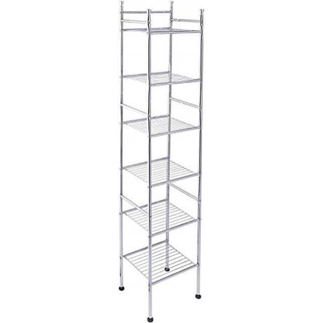 Honey-CAN-do BTH-03484 Estante de baño de 6 niveles de torre de metal, 12.6 "L x 11" W x 59.8 "H, Chrome Honey-Can-Do Ver descripción