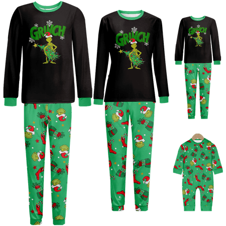 

Matching Family Christmas Pajamas Set Christmas Printed Sizes Baby-Kids-Adult-Pet 2 Pieces Top and Pants Bodysuits Unisex Pajamas Sets
