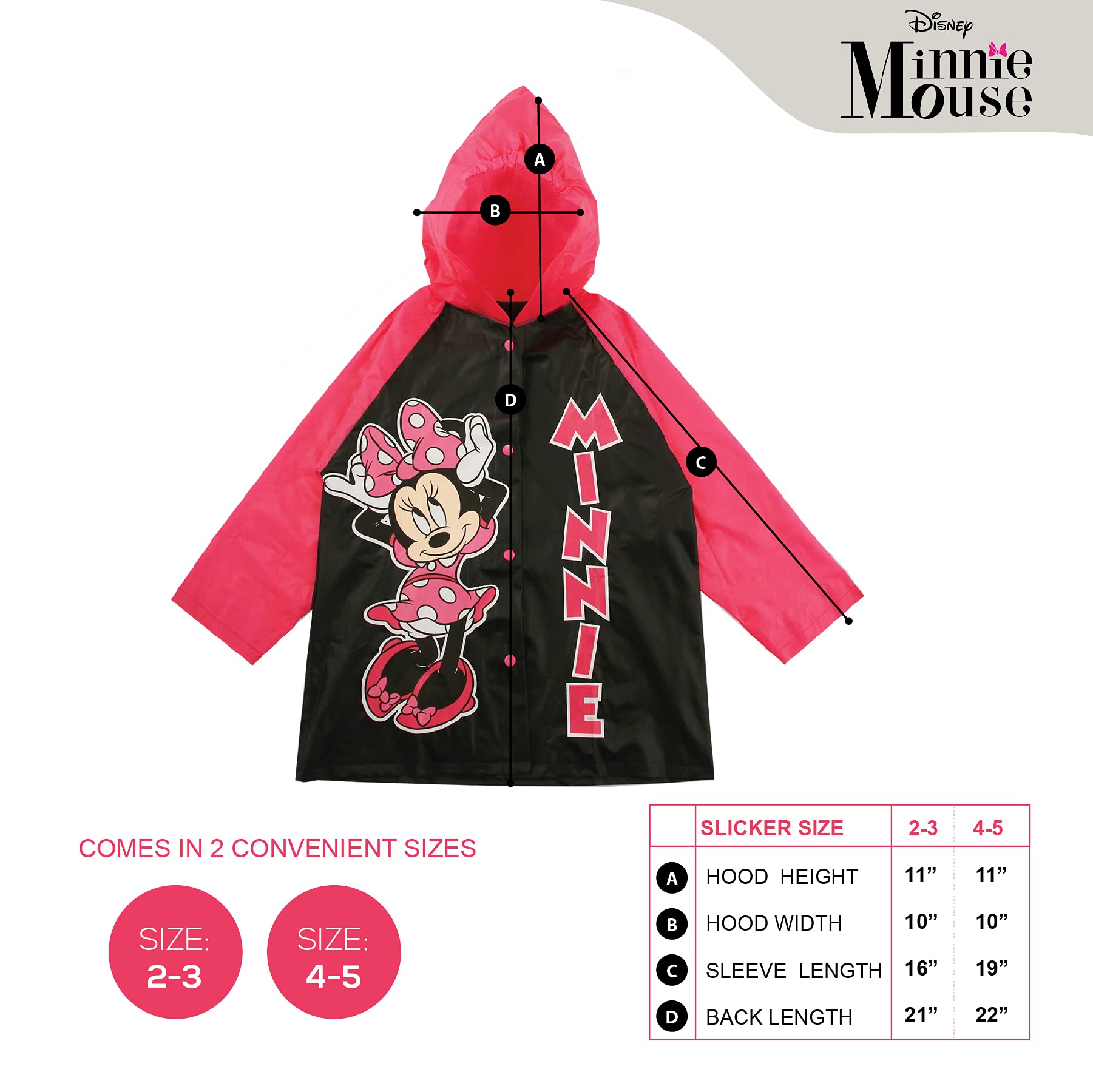 Disney Minnie Mouse Kids Umbrella with Matching Rain Poncho for Girls Ages 2-7 - image 5 of 8