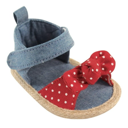 Rubber Sole Bow - Newborn Baby Girls' Bow Sandal with Badge Sole