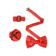 thumbnail image 2 of INSPIRE CHIC Men's Sequin Bow Ties Adjustable Neck Length Solid Color Bow Ties Red, 2 of 4