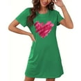 thumbnail image 1 of Camisón corto de mujer, vestido de largo medio con estampado de moda, camisón corto extragrande de mujer, camisón de manga corta con estampado de pecho a la moda, camisón de mujer, 1 of 6