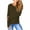 Army green, variant on Women's Long Sleeved Thumb Hole T-Shirt Crew Neck Plain Shirts Casual Ruched Tee Tops