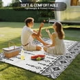 thumbnail image 4 of Black White Boho Outdoor Rug for Patio/Deck/Porch, Non-Slip Large Area Rug 3 x 5 Ft, Vintage Ethnic Tribe Abstract Art Retro Indoor Outdoor Rugs Washable Area Rugs, Camping Rug Carpet Runner, 4 of 8