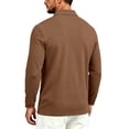 thumbnail image 4 of Mens Tops Turn Collar Long Sleeve Tee Neutral Solid Oversized Simple Mens Breathable Daily Top, 4 of 8
