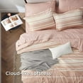 thumbnail image 2 of U by Bedsure Bed in a Bag King Size 7 Pieces, Dusty Pink White Striped Bedding Comforter Sets All Season Bed Set, 2 Pillow Shams, Flat Sheet, Fitted Sheet and 2 Pillowcases, 2 of 6