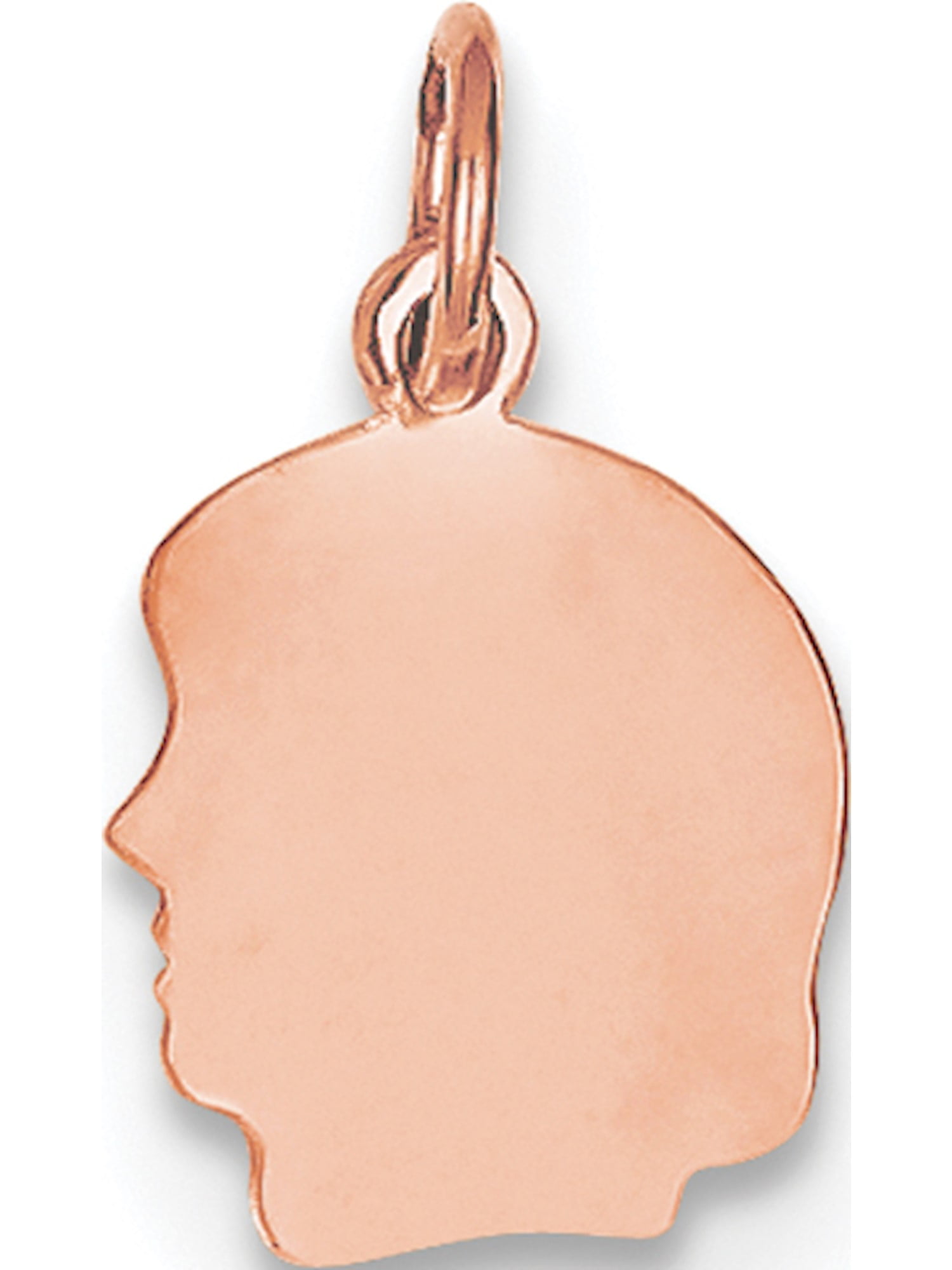 14K Rose Gold .018 Gauge Small Engravable Heart Charm Pendant