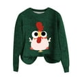 thumbnail image 4 of Green Hoodies for Women Cute Little Turkey Graphic Long Sleeve Knit Sweater Funny Novelty Thanksgiving Sweatshirt Fall Outfits for Women 2024, 4 of 4