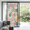 thumbnail image 3 of Boho Morocco Window Privacy Film, Retro Farmhouse Ethnic Neutral Aesthetic Static Cling UV Sun Blocking Heat Control Window Tint, Non-Adhesive One Way Windows Privacy Cover 35.4''x78.7'', 3 of 7